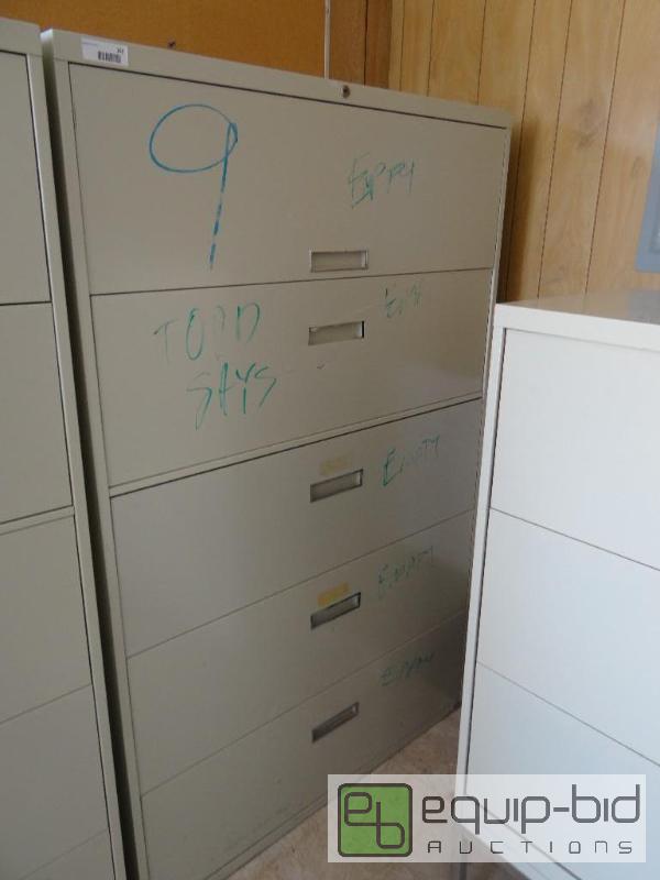 lot 162 image: 5 drawer lateral slide out file cabinet.  Mad...