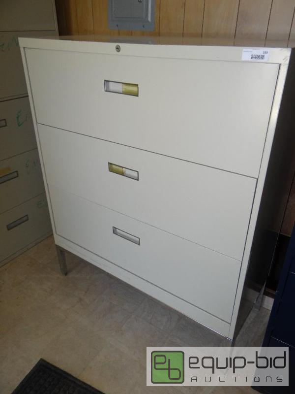 lot 163 image: 3 drawer lateral file cabinet.  &nbsp...