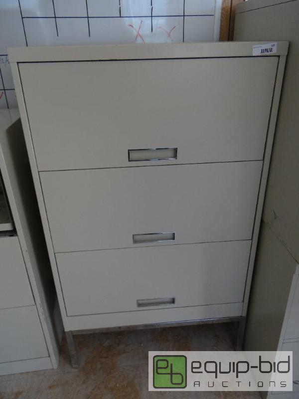 lot 167 image: 3 drawer lateral slide out file cabinet.  Mad...