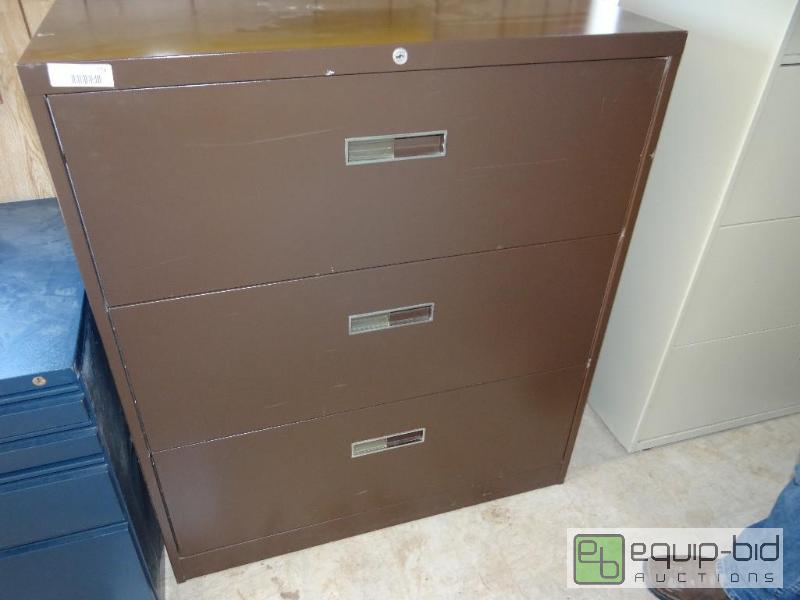 lot 174 image: 3 drawer lateral file cabinet....