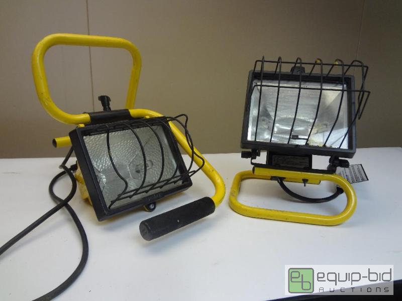 lot 124 image: Pair of Shop Lamps unknown working condition...
