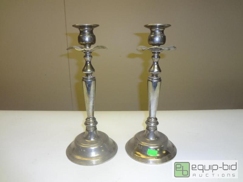 lot 320 image: Silver Candlesticks...