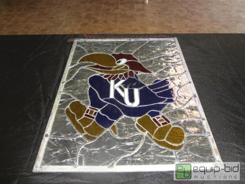 lot 83 image: KU Stained Glass Wall Decor...