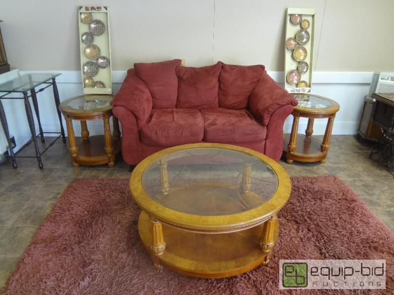 lot 9 image: 4 Piece Living Room Set plus Nice Rug and Wal...