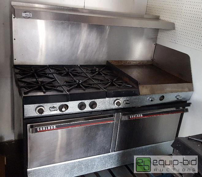 lot 1010 image: Garland 6 burner range with double oven and 2...