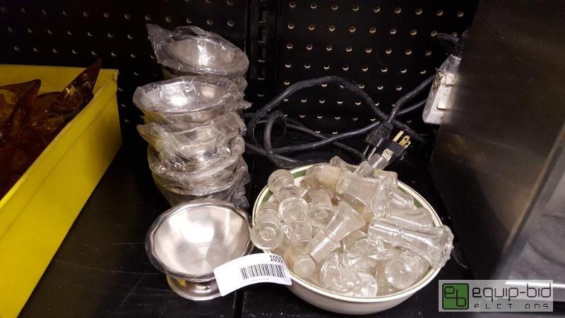 lot 1055 image: Lot of serving dishes and glass bottle stoppe...
