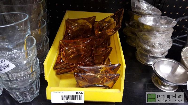 lot 1056 image: Lot of amber colored ash trays...