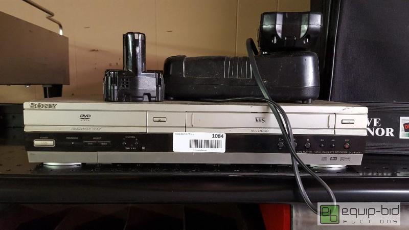 lot 1084 image: Sony DVD and VHS player (items on top not inc...