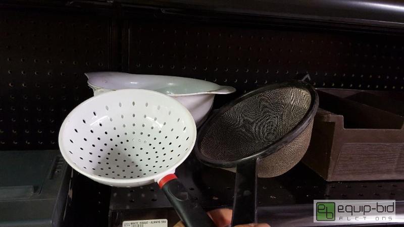 lot 1087 image: Strainers and silverware holder...