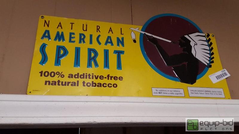 lot 1110 image: American Spirit Tin Sign...