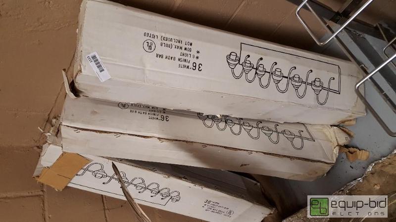 lot 1113 image: Lot (3) 36&quot white finish bath bar lights...
