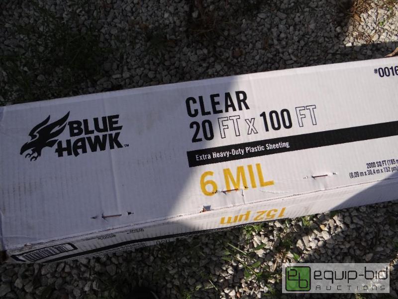 lot 44 image: Blue Hawk Large Roll Of Clear 20ftx100ft Plastic Sheeting