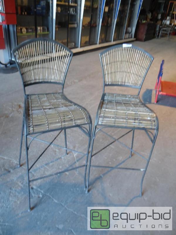 lot 504 image: Rod Iron Outdoor Chairs