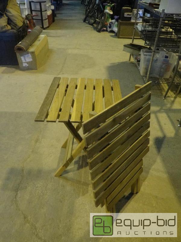 lot 525 image: (2) Collapsable Wood Built Tables