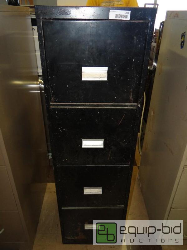 lot 1283 image: 4 drawer file cabinet with contents....