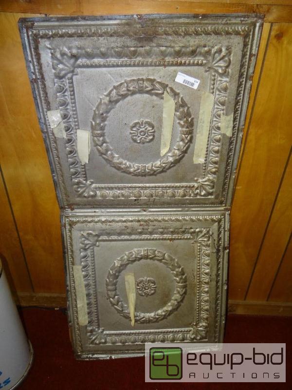 lot 374 image: Antique ceiling tin tile....