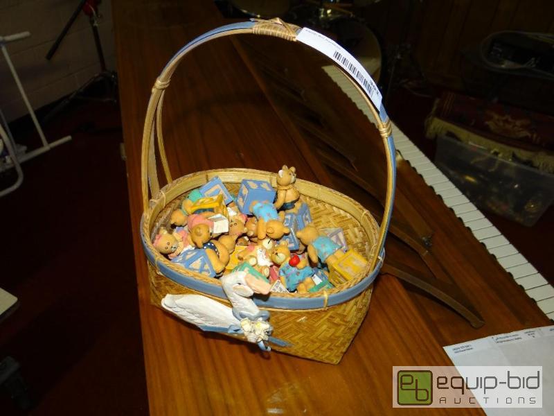 lot 391 image: Basket full of alphabet bears,...