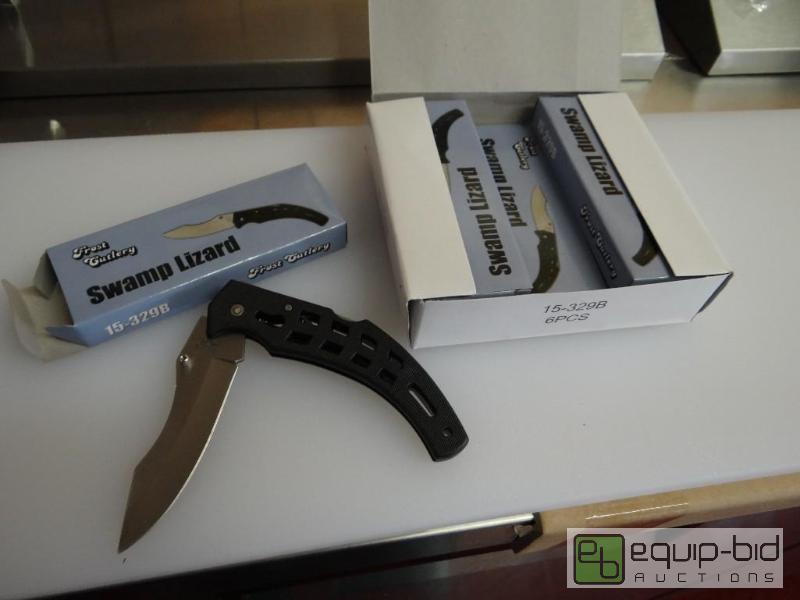 lot 409 image: Lot of 6 swamp lizard pocket knives....