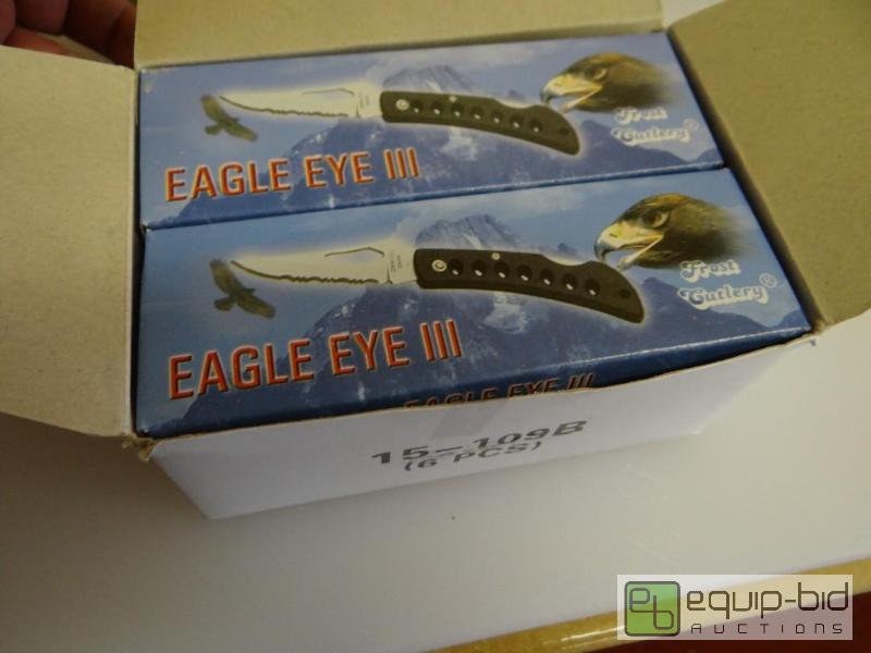 lot 411 image: Lot of 6 new eagle eye III pocket knives....
