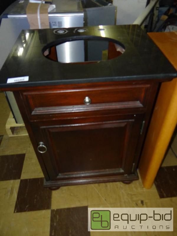 lot 417 image: Bathroom vanity with granite top....