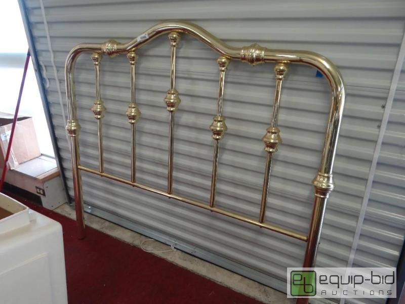 lot 419 image: Full size brass headboard....
