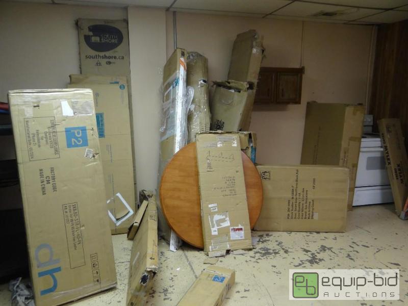 lot 449 image: HUGE lot of boxed furniture.&nbsp  There is ...