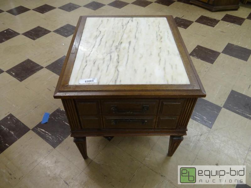 lot 459 image: Lamp table with marble top....