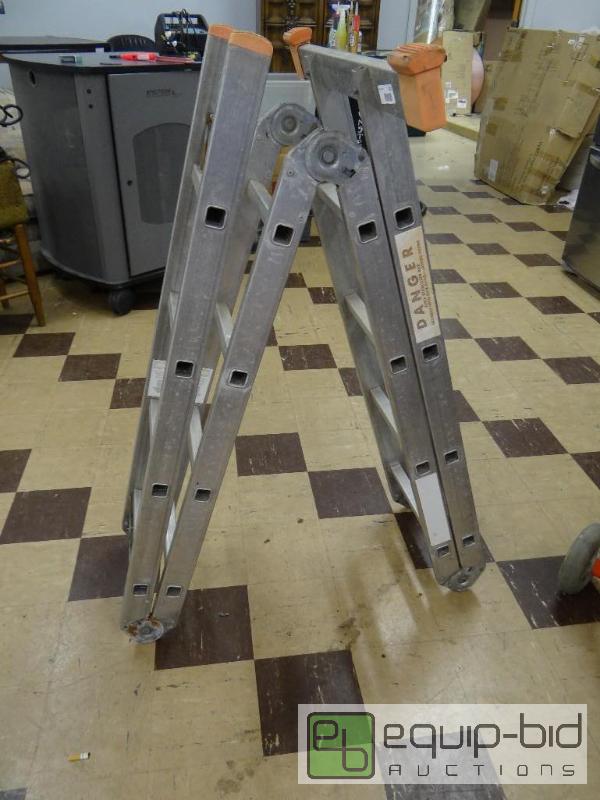 lot 470 image: Folding adjustable ladder....