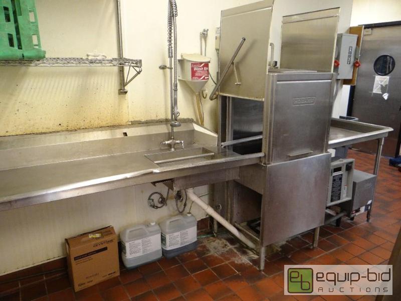 lot 1005 image: Hobart Single Rack Dish Washer w Clean And Dirty Sides