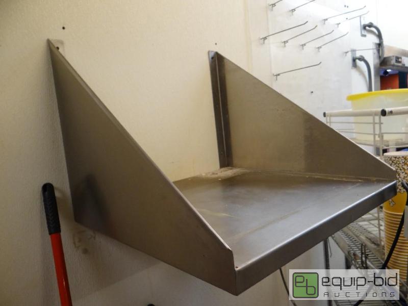 lot 1010 image: Stainless Wall Mounted Shelf