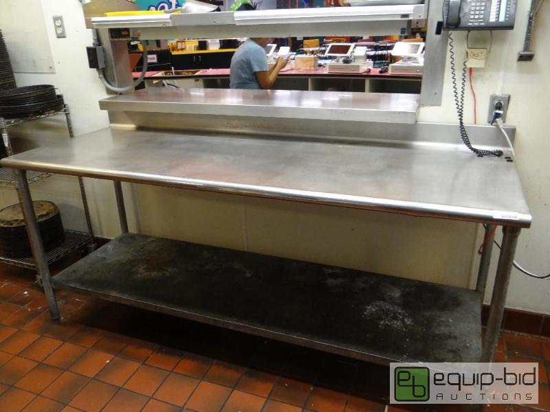 lot 1014 image: Stainless Table w Galvanized Under Shelf
