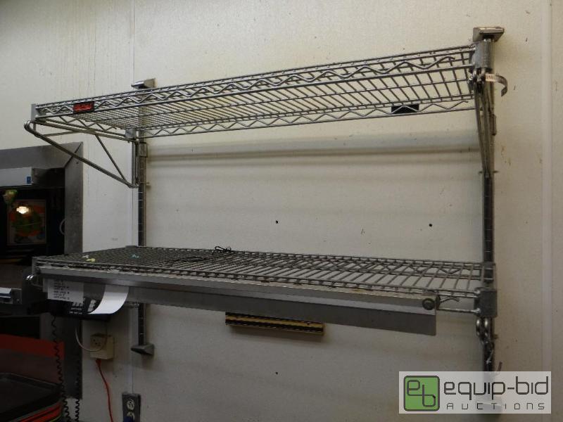 lot 1017 image: Wall Mounted Metal Wire Storage Shelfs