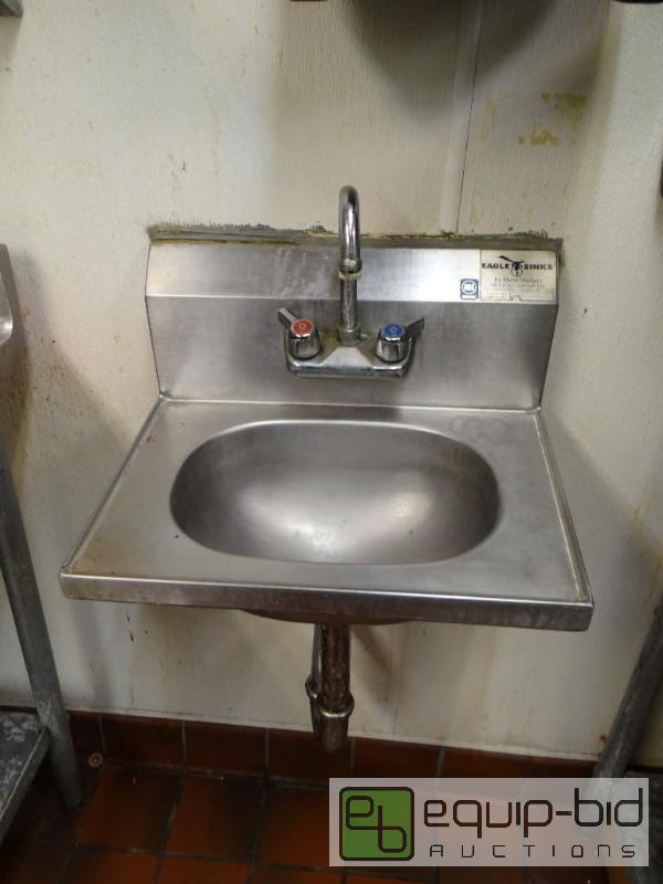 lot 1021 image: Wall Mounted Stainless Hand Sink