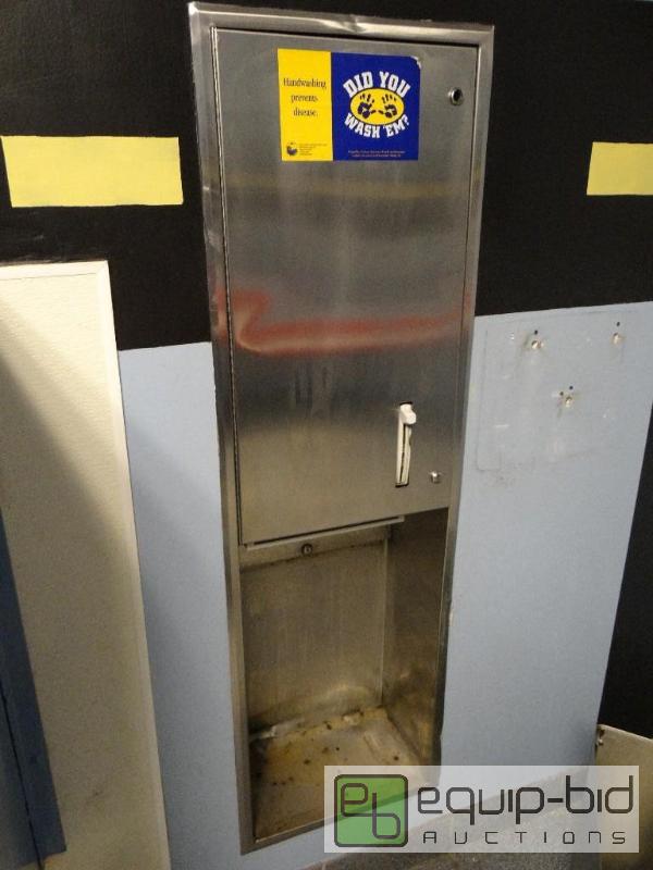 lot 1052 image: Stainless Paper Towel Dispenser w Bin