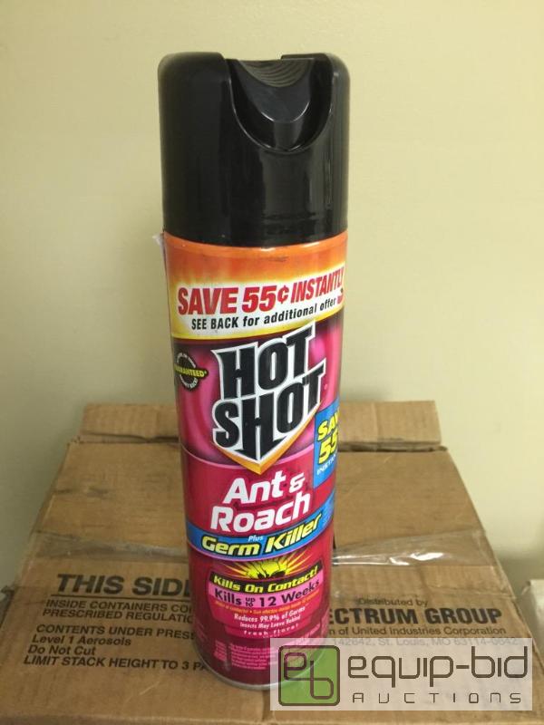 lot 11 image: 12 cans of hotshot aunt and roach spray...