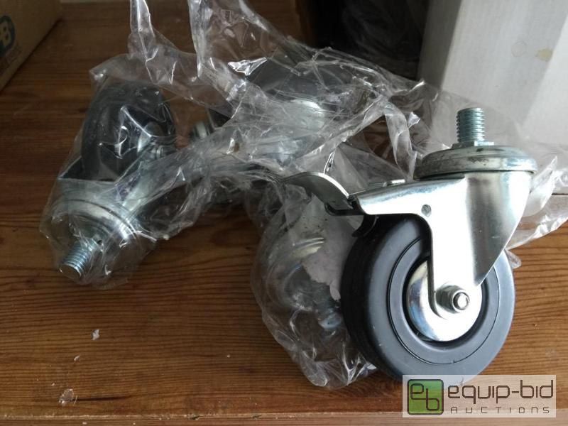lot 138 image: Set of 3 inch bolt on casters two with brakes...
