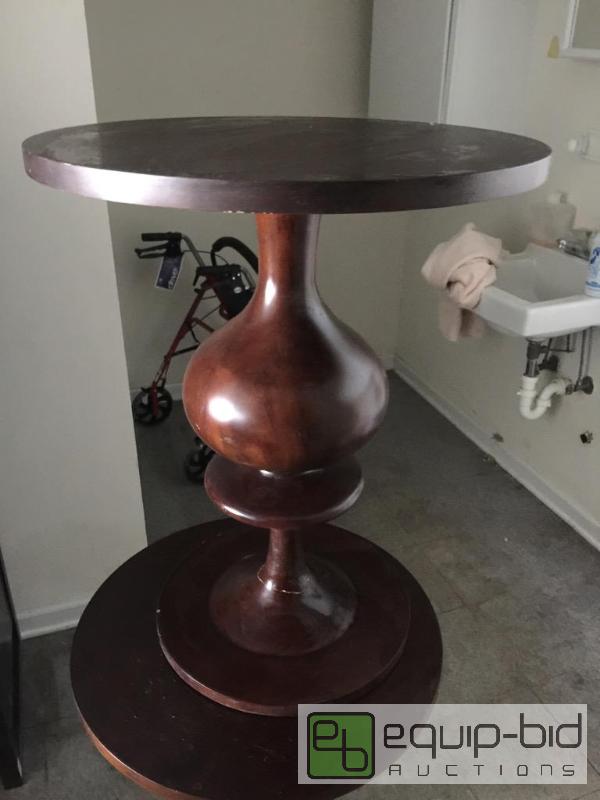 lot 144 image: Very nice side table with solid wood turned m...