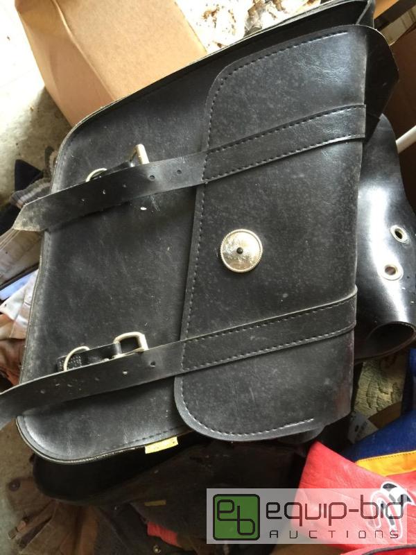 lot 150 image: Nice leather motorcycle saddlebags...