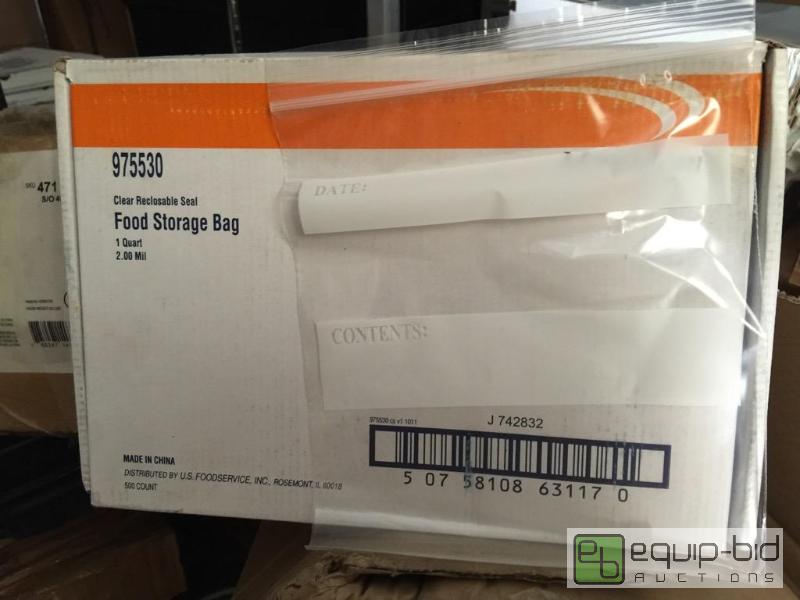 lot 171 image: Box of 500 count 1 quart food storage bags re...
