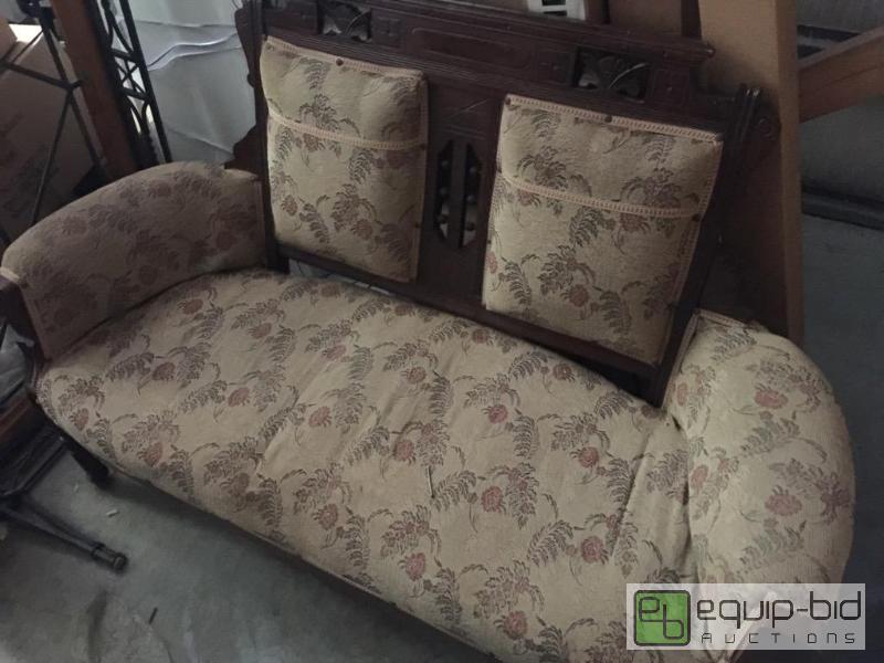 lot 177 image: Antique loveseat carved wood very nice...
