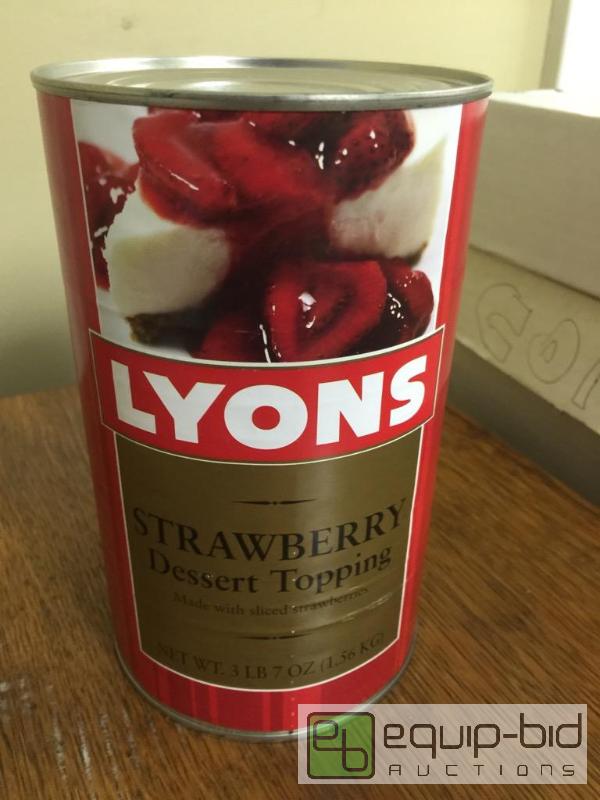 lot 67 image: Case of six large cans of strawberry dessert ...