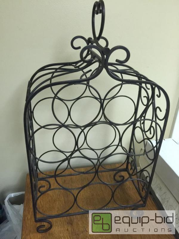 lot 77 image: Very nice heavy duty iron wine rack...