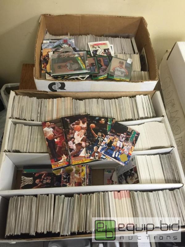 lot 84 image: Two boxes of the state sports cards when bask...