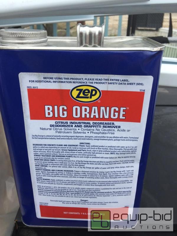 lot 91 image: 1 gallon of zap big orange citrus industrial ...