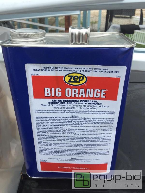 lot 92 image: 1 gallon of zap big orange citrus industrial ...