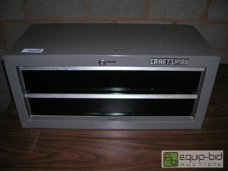lot 3227 image: Gray  Black Craftsman 2 Drawer Tool Box
