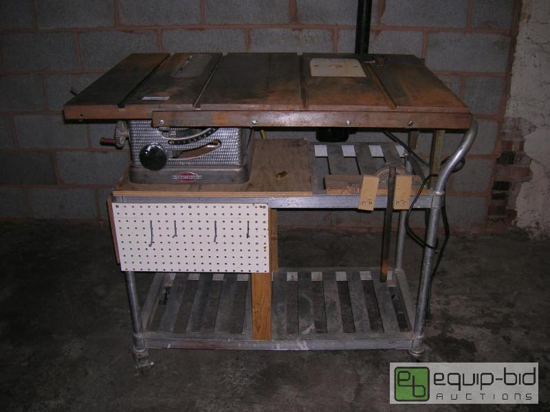lot 3229 image: Craftsman Combo Table Saw   Black & Decker Router Wheeled Cart