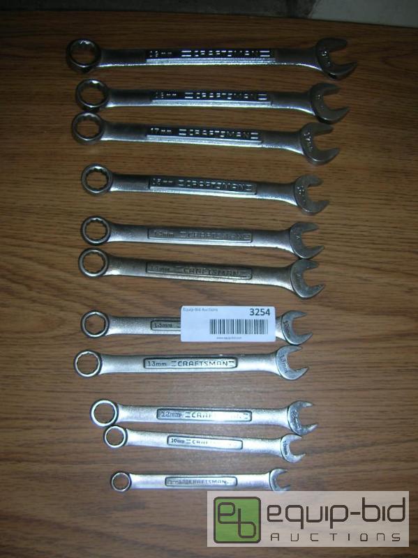 lot 3254 image: Lot of 11 Craftsman Metric Combination Wrenches