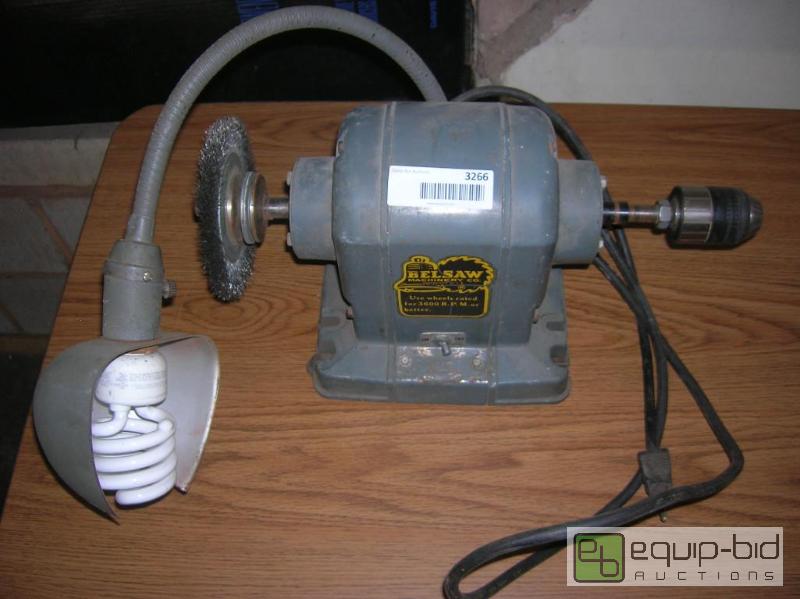 lot 3266 image: Belsaw Machinary Company Grinder Polisher with Drill Bit Chuck & Light
