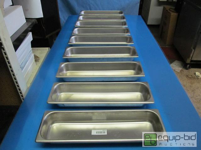 lot 3033 image: Hotel Pans Third Size Stainless Steel QTY 9